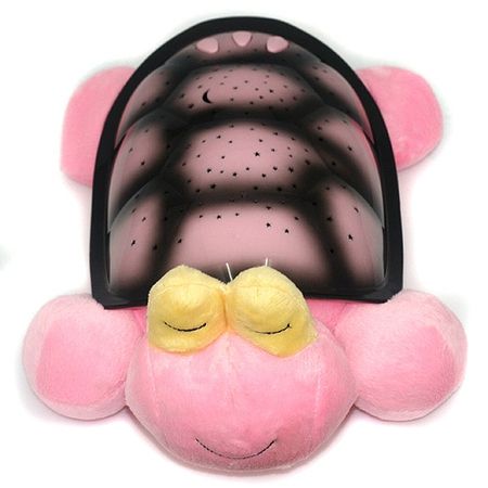 Ночник проектор звездного неба Музыкальная черепаха (USB - Snail Turtle) розовая